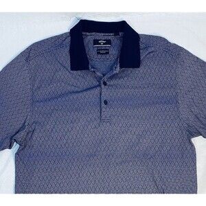 Callaway Golf Polo Shirt Mens XL Blue Geometric